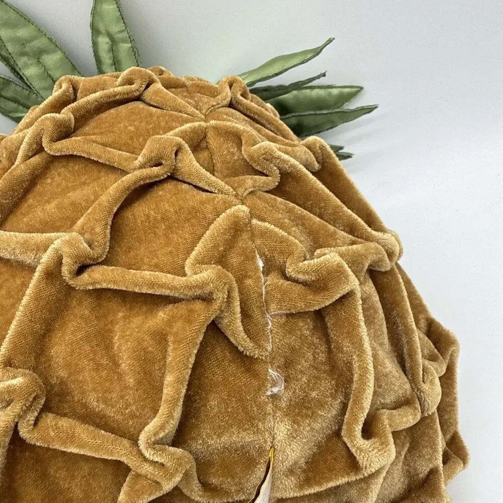 MWW Market Pineapple Plush Throw Pillow Fruit Tropical Velvet Velour